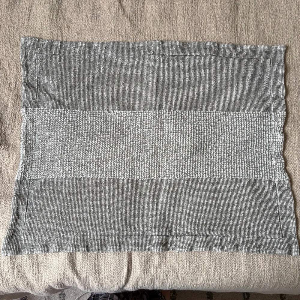 Crate and Barrel Gray Cotton Waffle Standard Pillow Case Set of 2